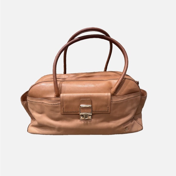 Lanvin Handbags - Vintage Lanvin JL Brown Calfskin Leather Bowling Bag